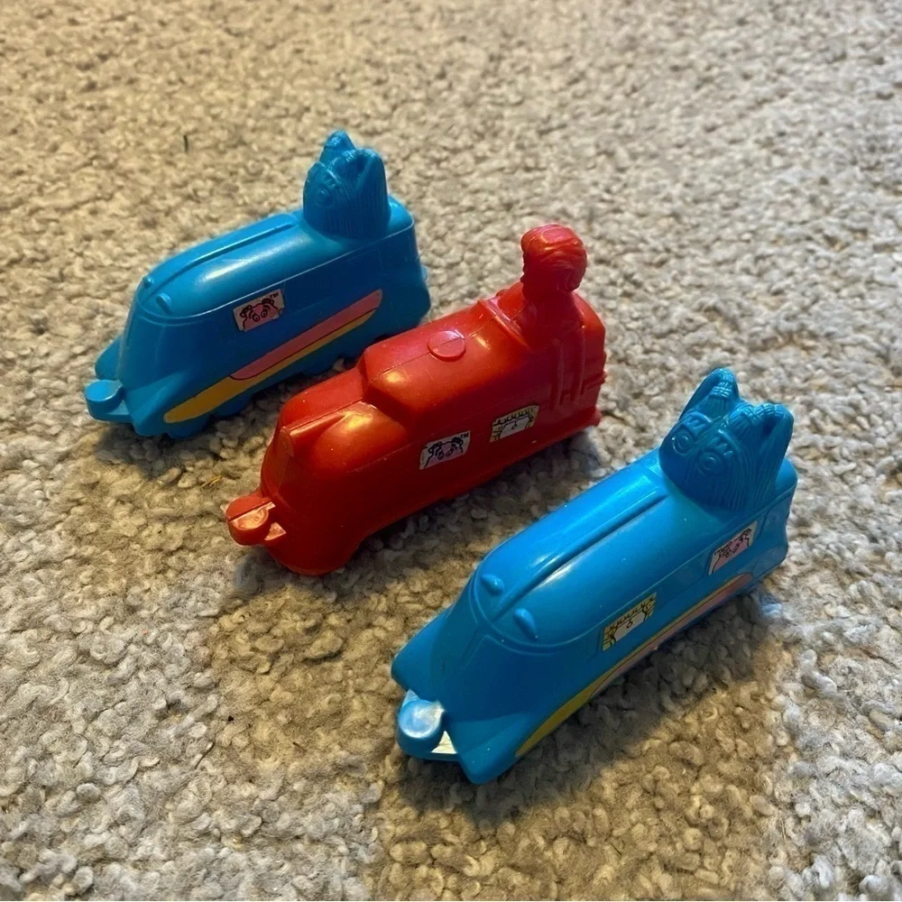 Vintage Mcdonald's Ronald Railway Happy Meal Toy Lot Red Blue Kids Toy
